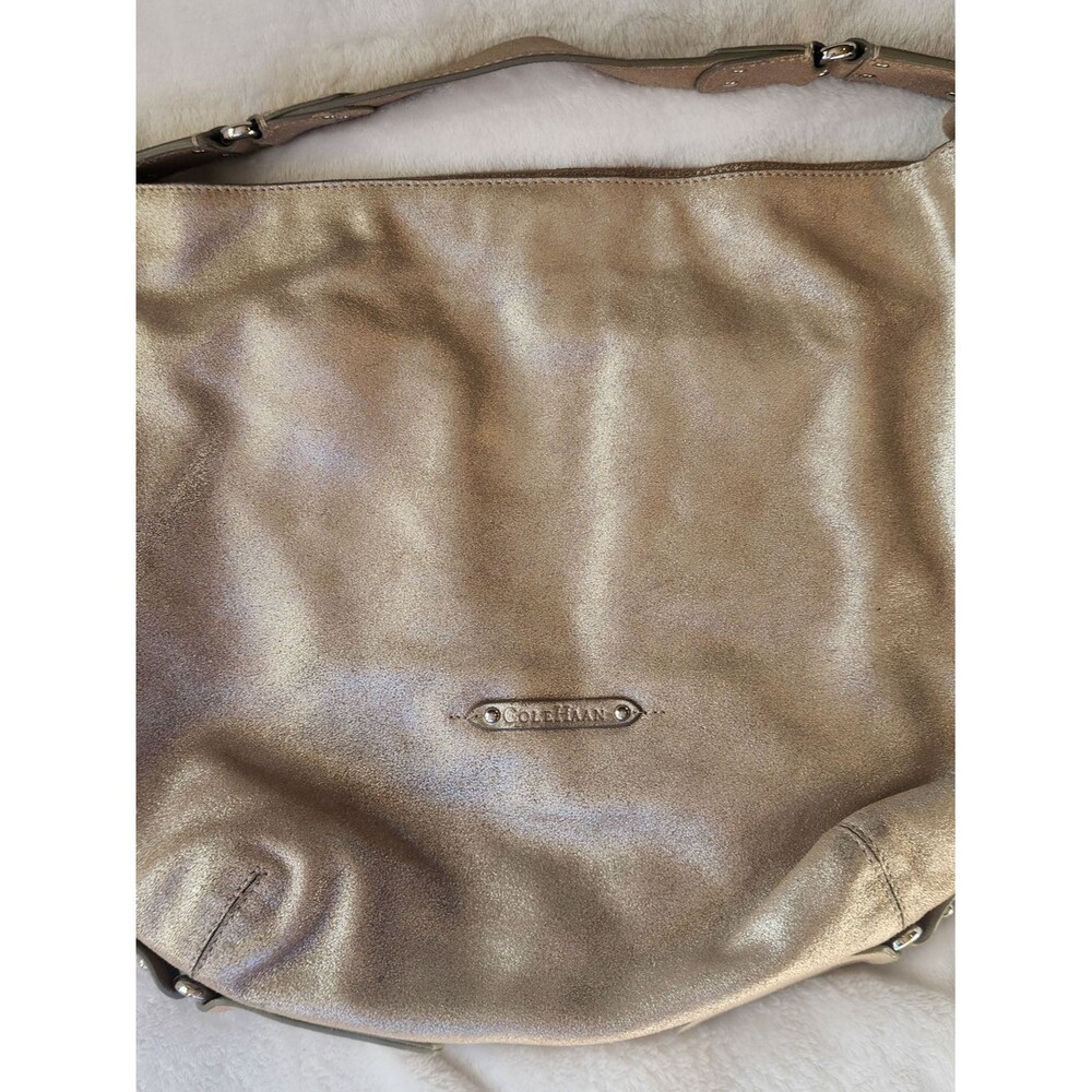 Cole Haan Gold Suede Hobo Shoulder Bag